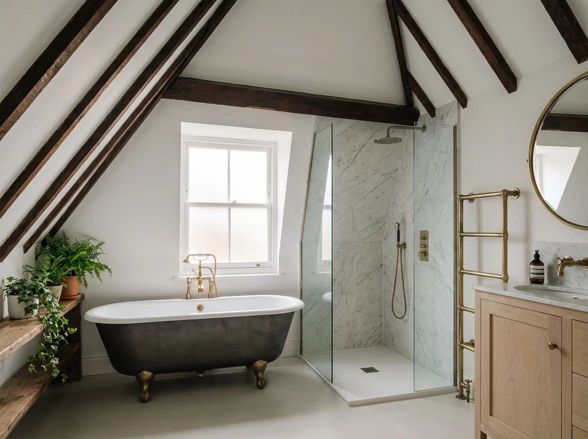 Mansard Loft Conversion Interior Bathroom London